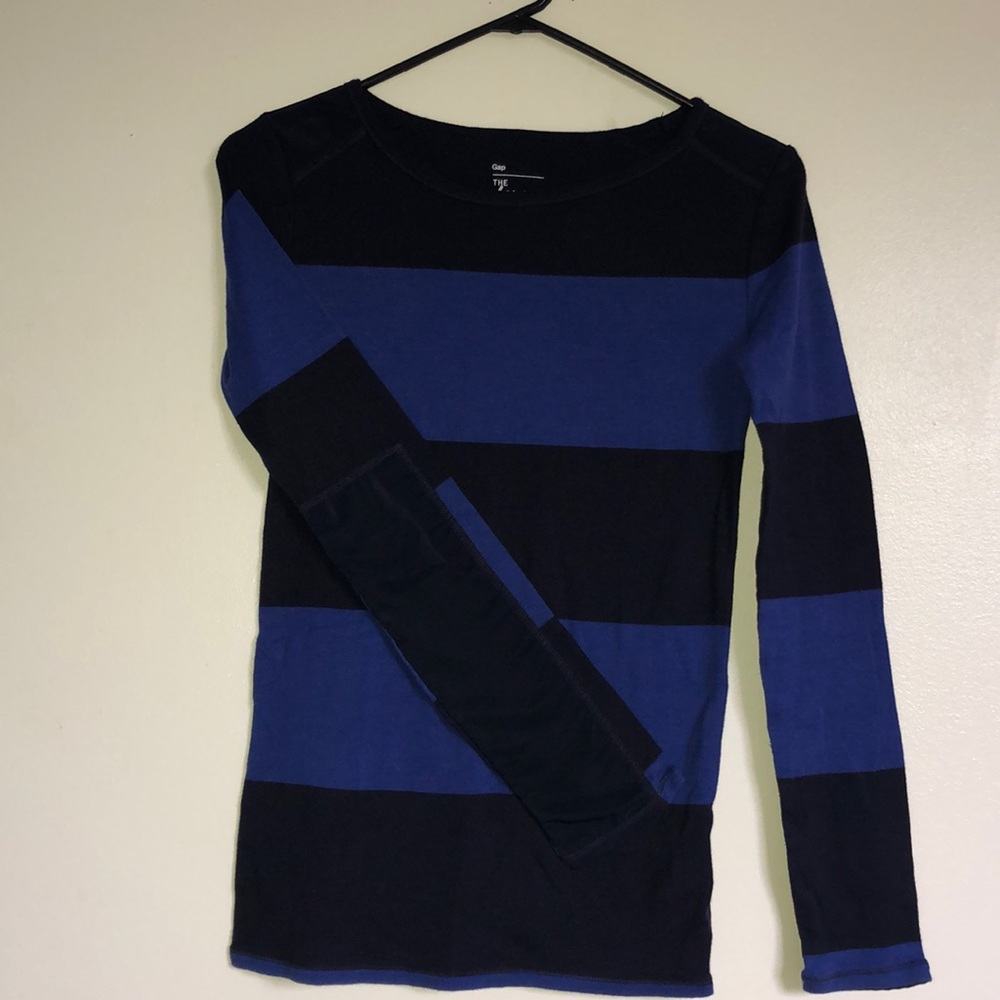 Blue/black striped soft long sleeve